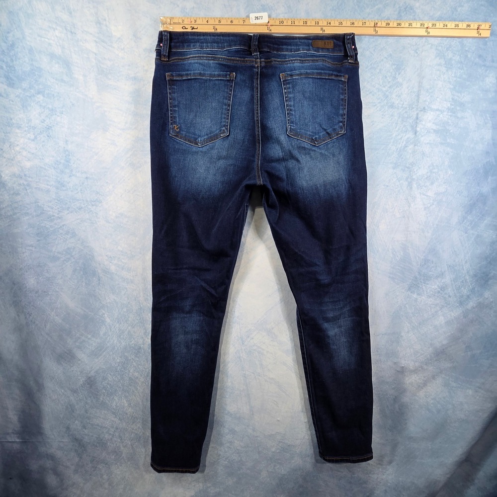 KUT from the Kloth Toothpick Skinny Jeans Dark Wash Stretch Denim‎ Womens 14S - Picture 6 of 8